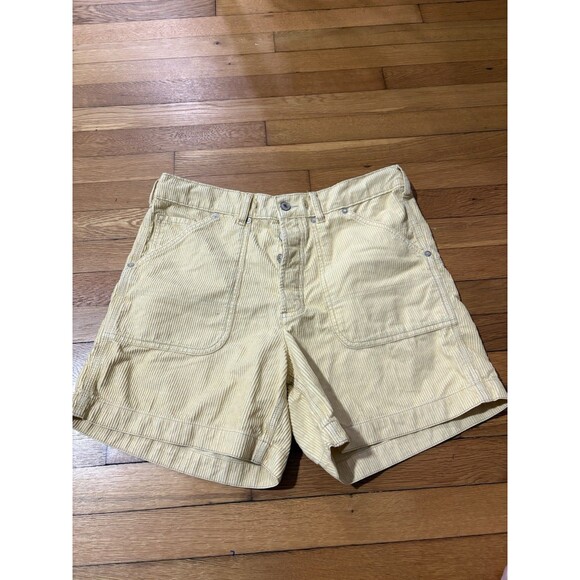 Free People We the Free Size M Second Chances Corduroy Shorts Yellow - Picture 2 of 7